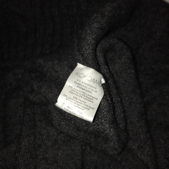 KOKOMO GreyBlack Cashmere Angora Wrap KnitCardigan - Picture 12 of 13